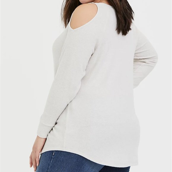NWT - TORRID - SUPER SOFT PLUSH COLD SHOULDER TOP - Picture 2 of 3